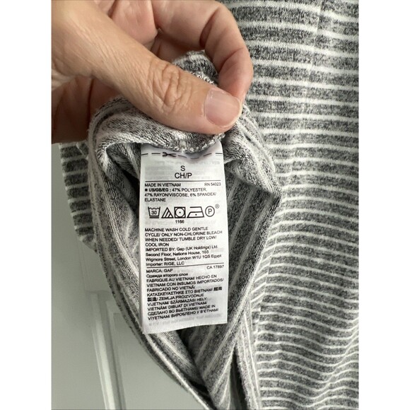 Gap Softspun stripe crossback dress, Grey Stripe SIZE Small - Picture 8 of 8